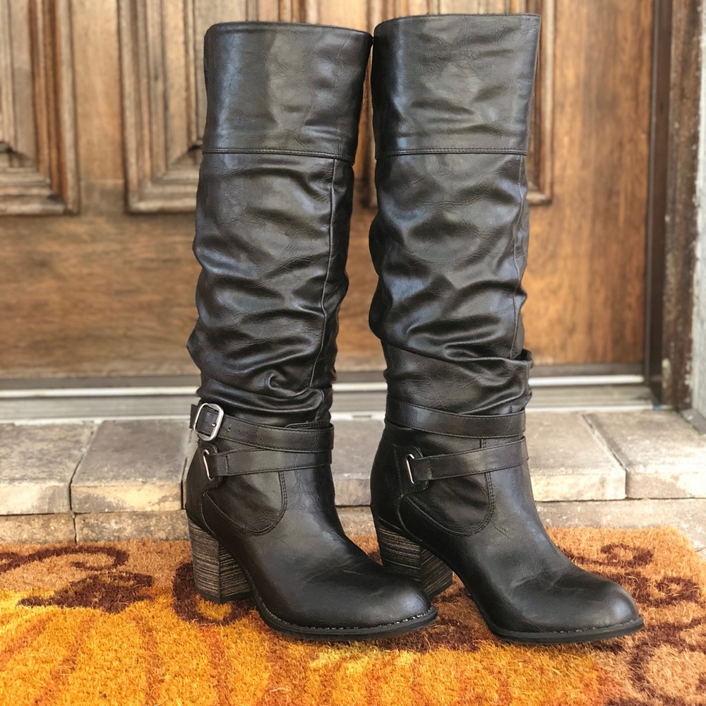 diba 7 1/5 Pilot Black Slouch Boots